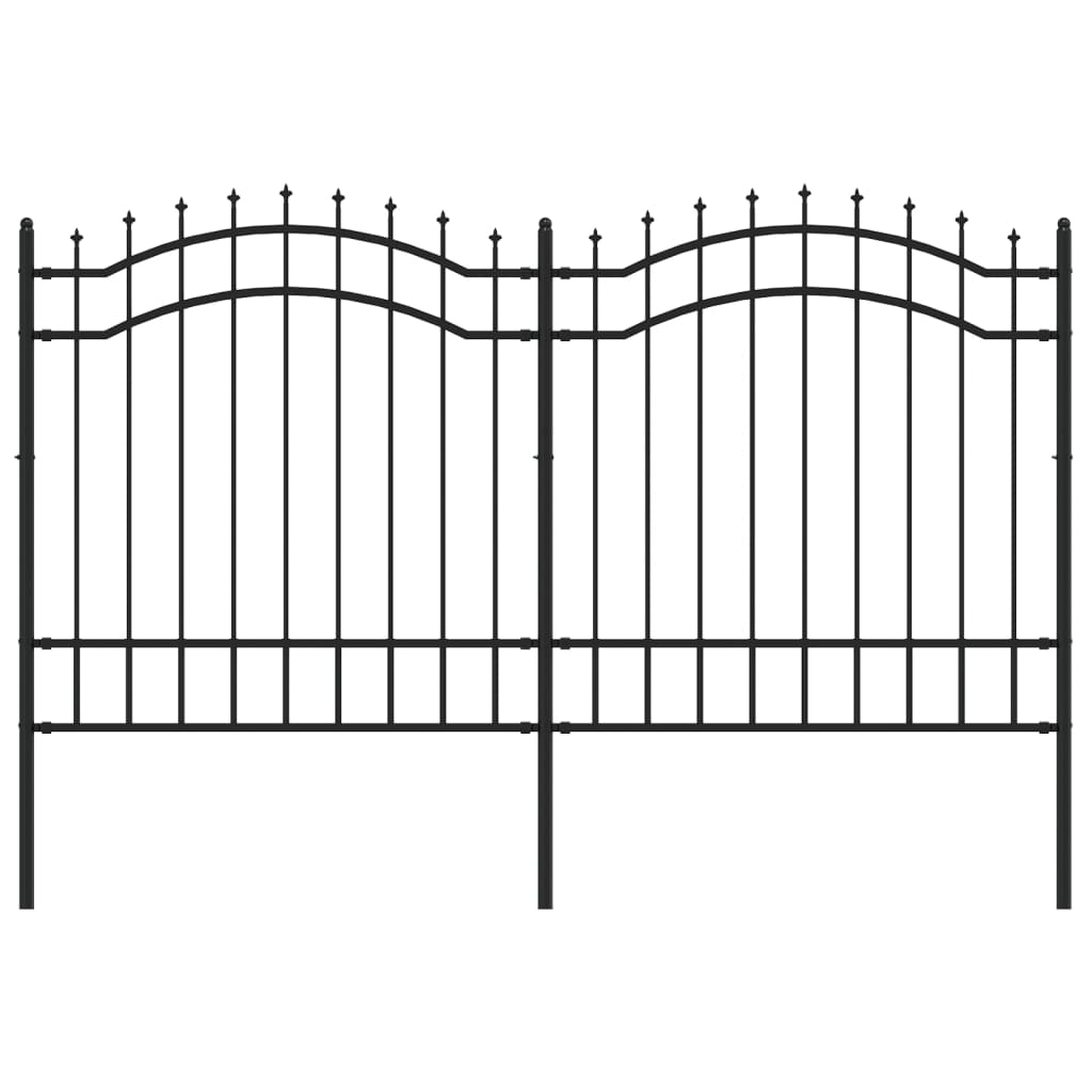 Valla De Jardín Con Punta De Lanza Acero Recubierto Negro 165cm / Vetonek_0