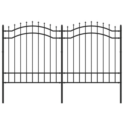 Valla De Jardín Con Punta De Lanza Acero Recubierto Negro 165cm / Vetonek_0