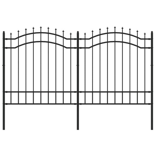Valla De Jardín Con Punta De Lanza Acero Recubierto Negro 165cm / Vetonek_0