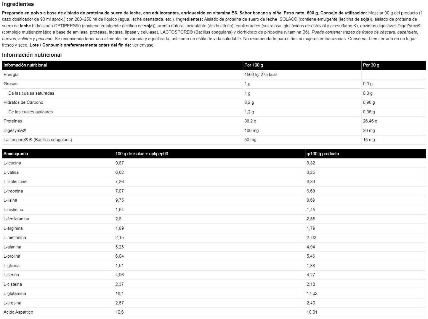 Isoluxe Cfm - 500g - Platano Y Piña - Proteína De Aislado De Suero Isolate - Io.genix_5