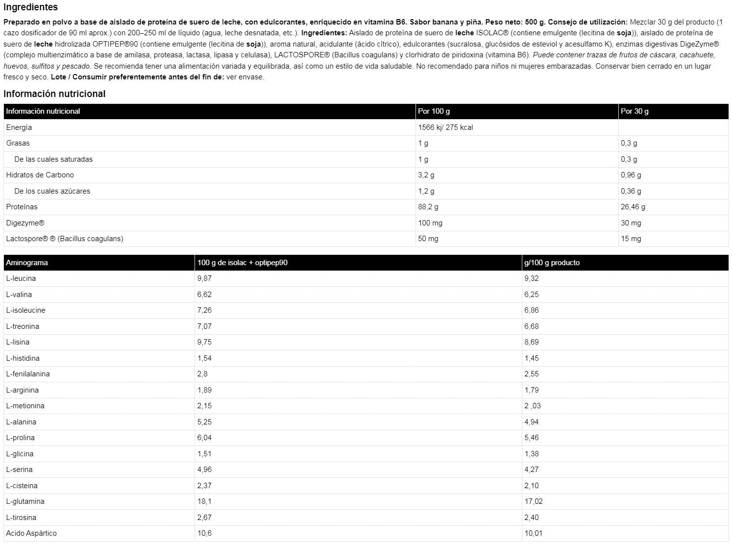 Isoluxe Cfm - 500g - Platano Y Piña - Proteína De Aislado De Suero Isolate - Io.genix_5