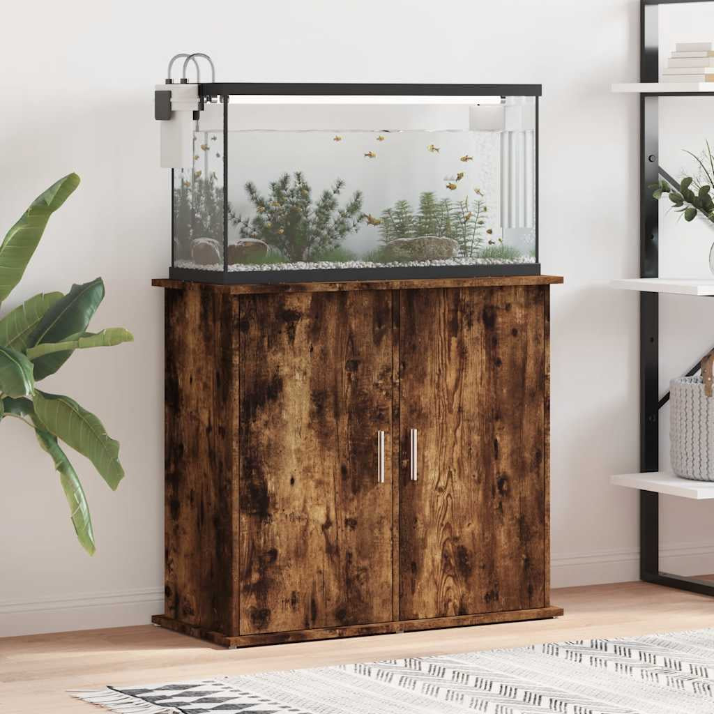 Vidaxl Soporte De Acuario Madera Ingeniería Roble Ahumado 81x36x73 Cm_1