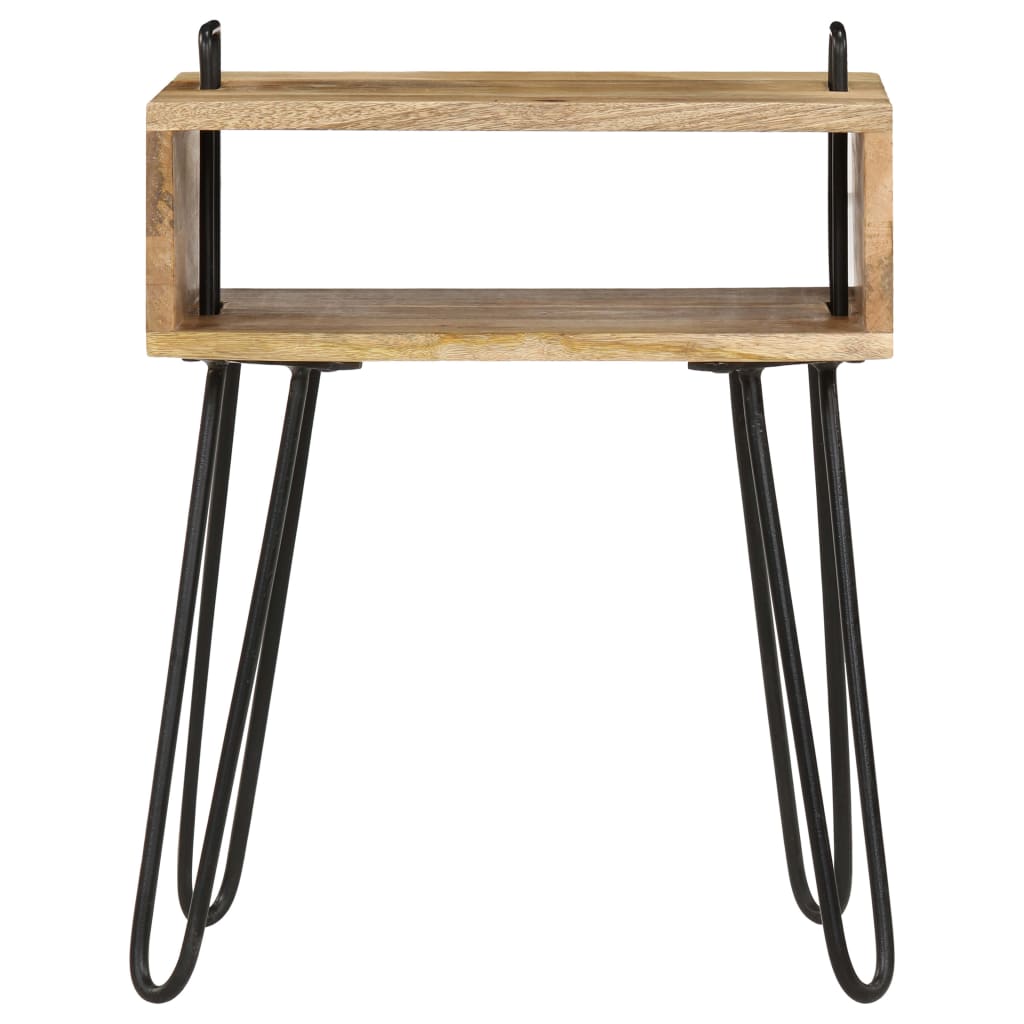 Mesita De Noche De Madera Maciza De Mango 40x34x47 Cm_0