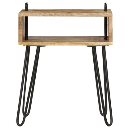 Mesita De Noche De Madera Maciza De Mango 40x34x47 Cm_0