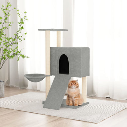 Vidaxl Rascador Para Gatos Con Postes De Sisal Gris Claro 96 Cm_1