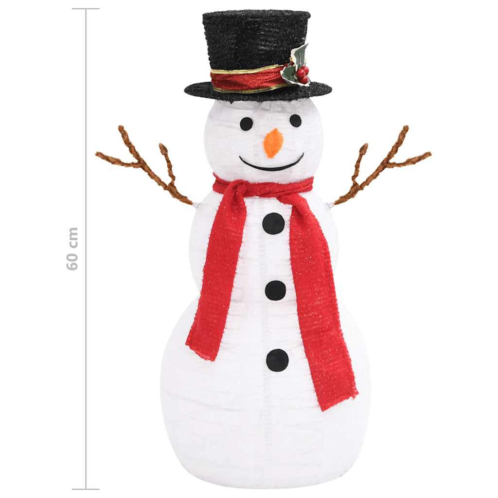 Vidaxl Muñeco De Nieve Decorativo De Navidad Con Led Tela Lujosa 60 Cm_2