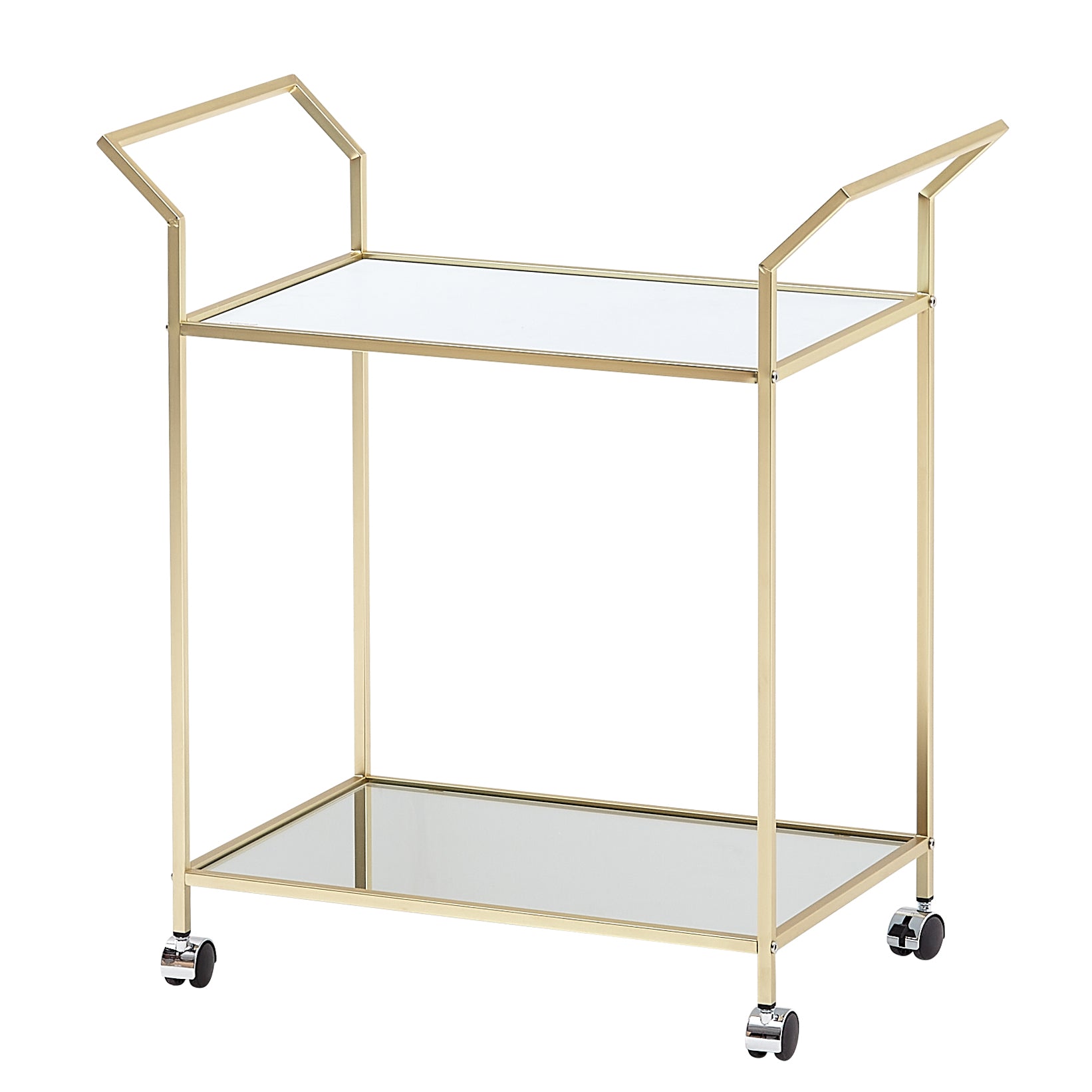 Carrito De Servicio De Diseño Color Dorado 73x78x37 Cm_0