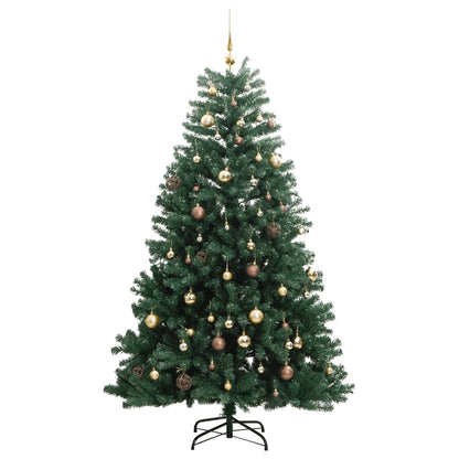 Vidaxl Árbol De Navidad Artificial Con Bisagras 300 Led Y Bolas 180 Cm_3