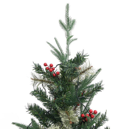 Vidaxl Árbol De Navidad Con Luces Y Piñas Pvc Con Pe Verde 225 Cm_5