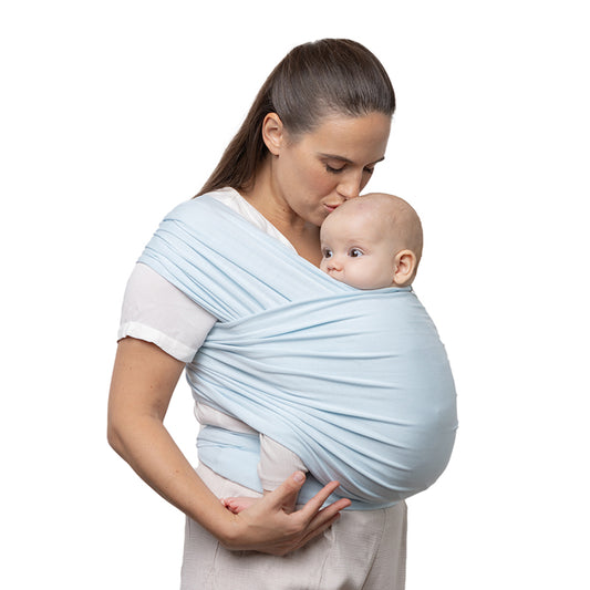 Fular Elástico Portabebé Bambú, Boba Wrap Serenity. Light Blue