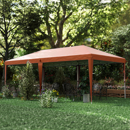 Outsunny Carpa Plegable 6x3 M Con Altura Ajustable Anti-uv Café_3