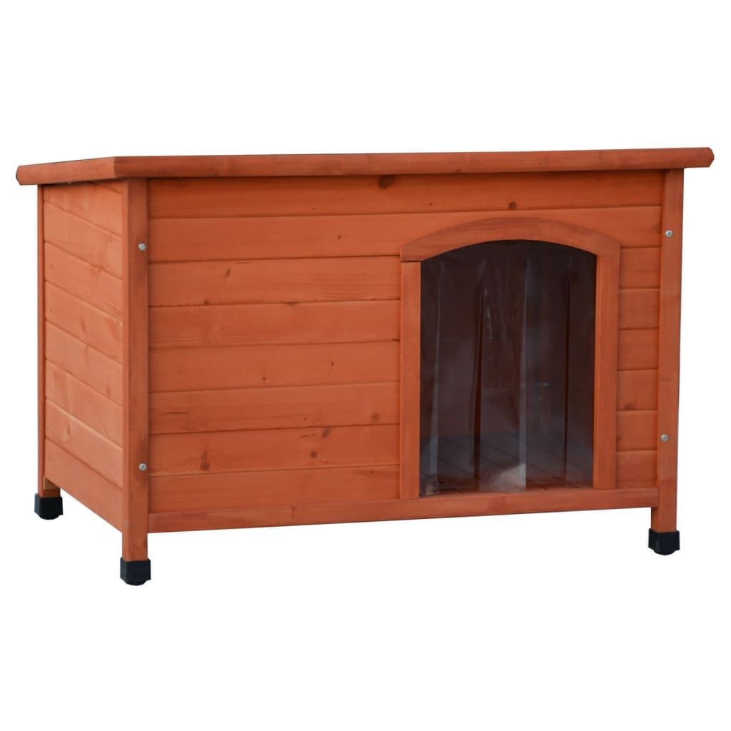 @pet Casa De Perros Solapas De Plástico Bungalow Natural 85x57x59 Cm_0