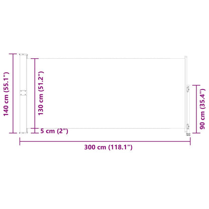 Vidaxl Toldo Lateral Retráctil Para Patio Azul 140x300 Cm_2