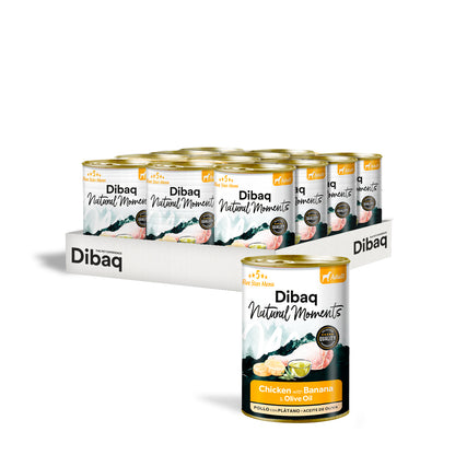 Dibaq Natural Moments Adulto Pollo Con Plátano, 12 Latas X 380gr_0