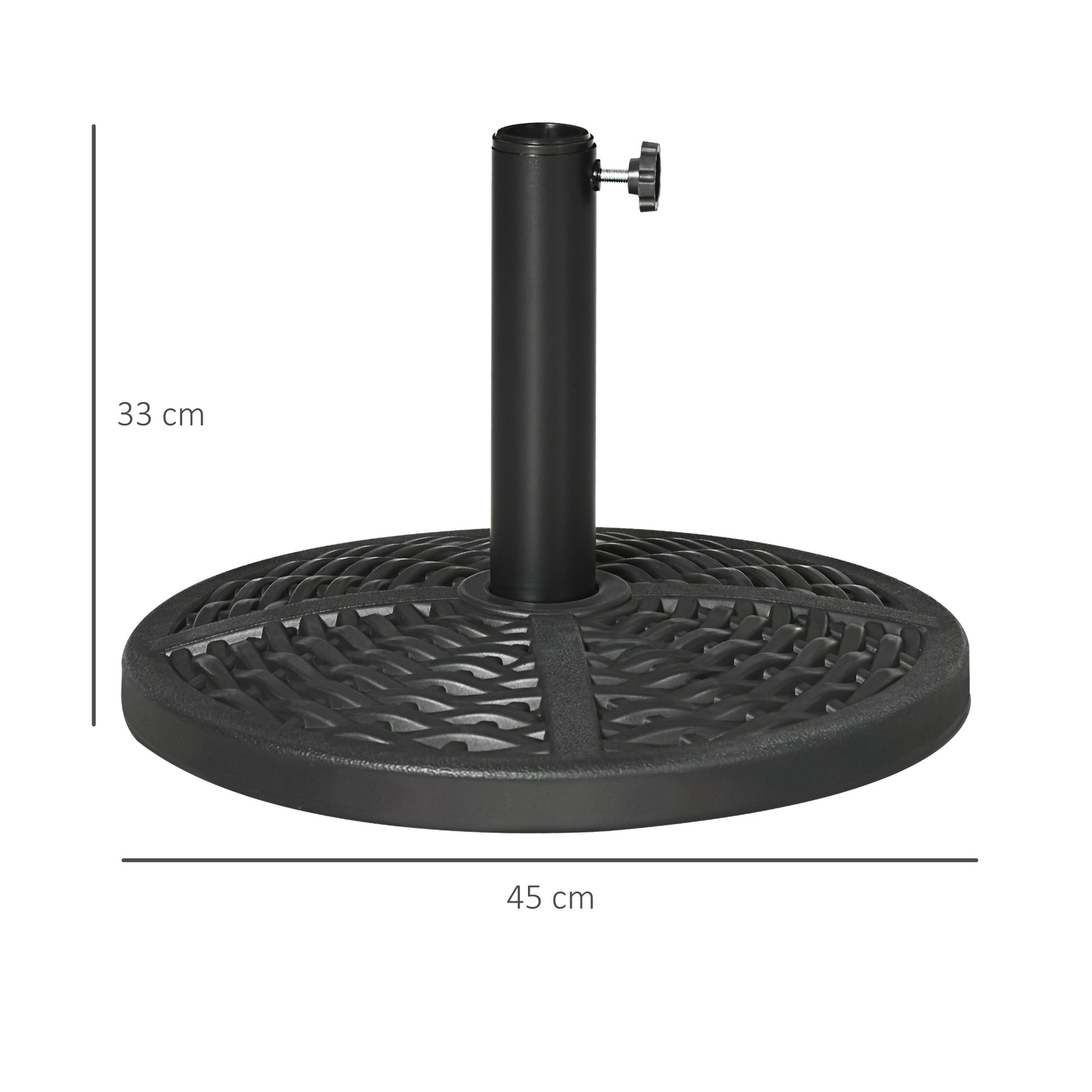 Outsunny Base De Sombrilla Redonda Con Relleno De Cemento Peso 9,5 Kg Negro_2