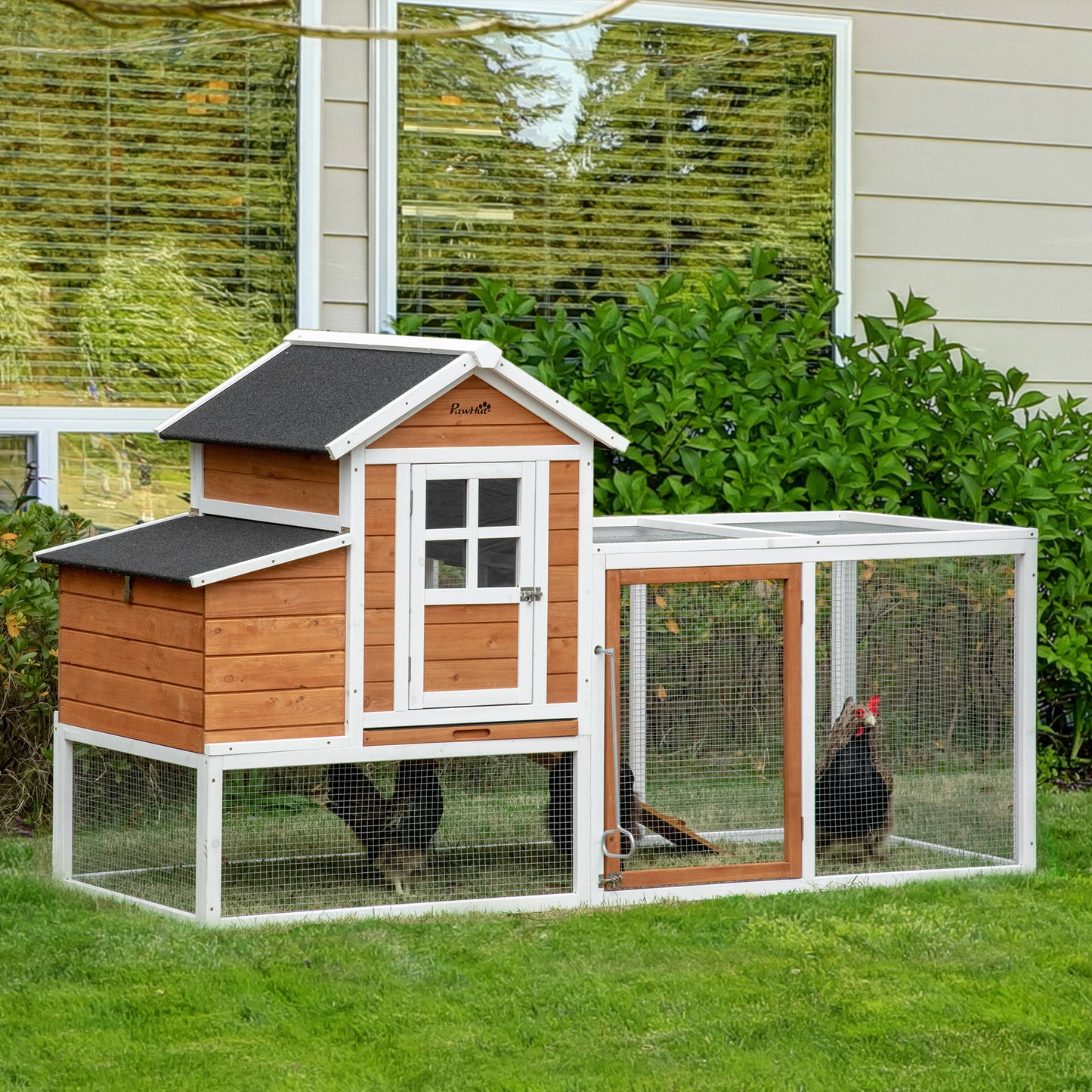 Pawhut Gallinero De Madera Exterior Para 2-4 Gallinas Con Nido Y Techo Abatible_1