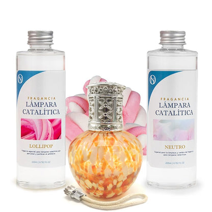 Pack Ahorro Lámpara Catalítica Drops Orange + Fragancia Lollipop 200ml + Limpiador Neutro 200ml+ Mecha Repuesto_0