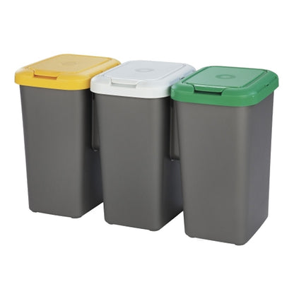 Papelera Reciclaje 3 Compartimentos 75l 77x32x48 Cm Wellhome_0