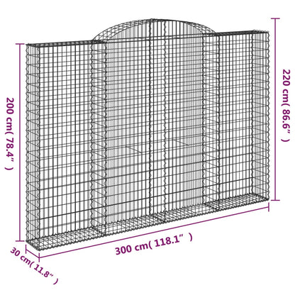 Cestas De Gaviones 3 Uds Forma De Arco Hierro 300x30x200/220 Cm_5