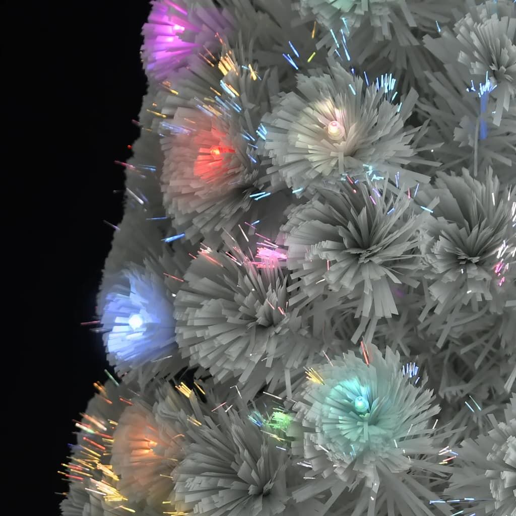 Vidaxl Árbol De Navidad Artificial Con Luces Fibra Óptica Blanco 120cm_3