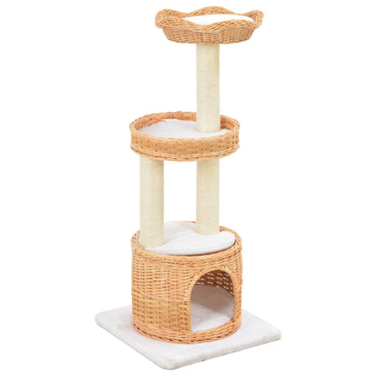 Vidaxl Rascador Para Gatos Con Poste De Sisal Madera Natural De Sauce_0