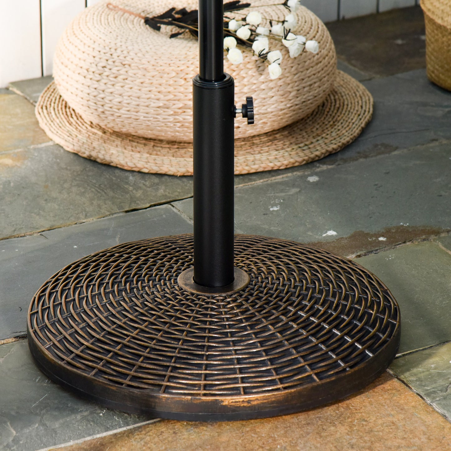 Outsunny Base De Sombrilla Ajustable Φ53x40 Cm Universal Pie Soporte De Parasol_1