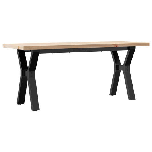 Mesa De Centro Marco Y Madera Maciza Pino Y Acero 110x40x45,5cm_0