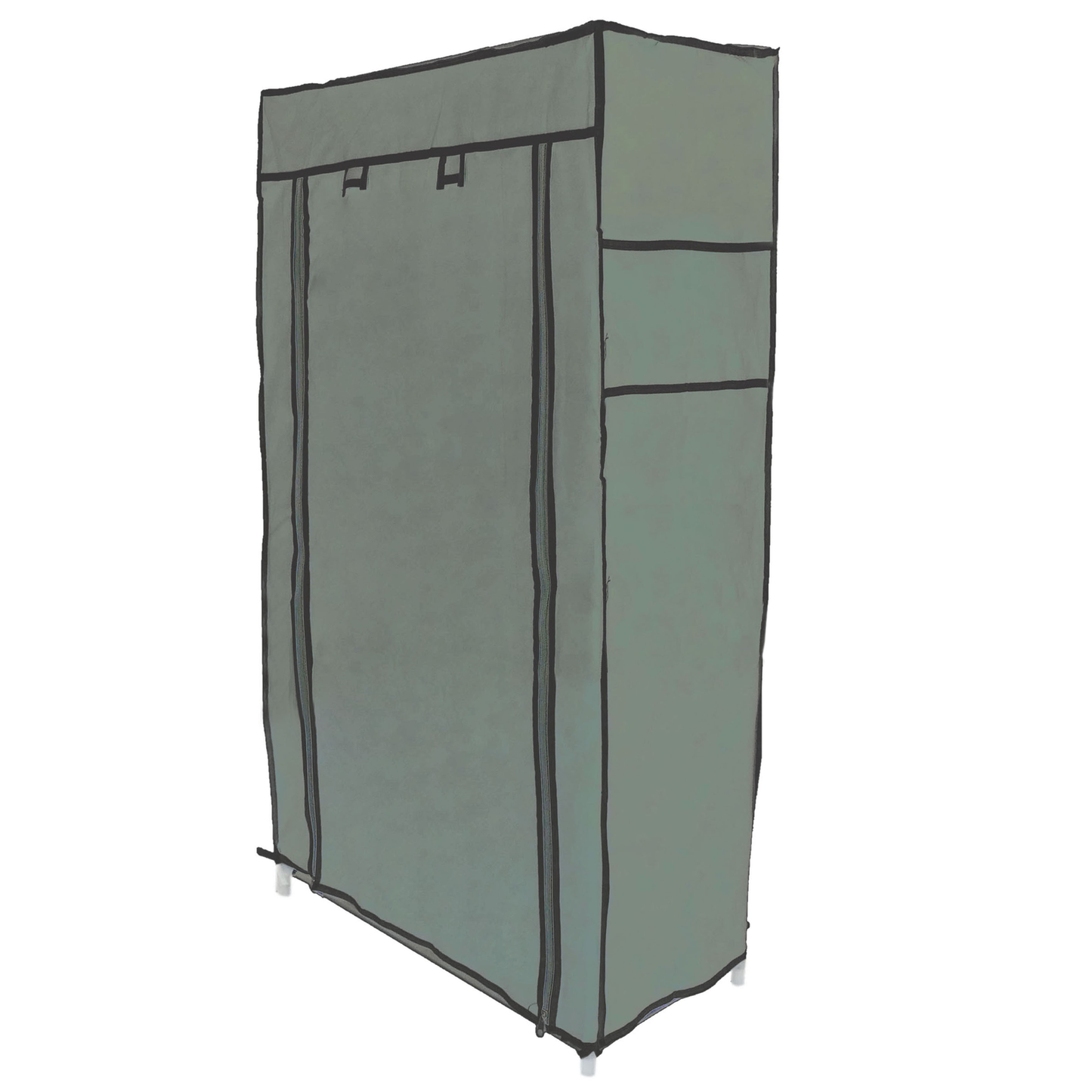 Armario Ropero Y Zapatero De Tela Desmontable 60 X 30 X 128 Cm Gris Con Puerta Enrollable_0