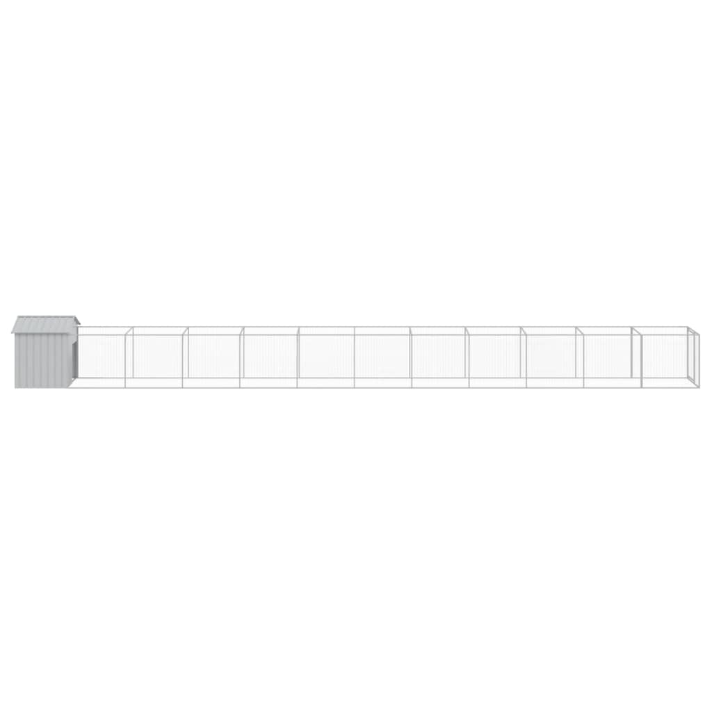 Caseta Perro Tejado Acero Galvanizado Gris Claro 117x1221x123cm_3