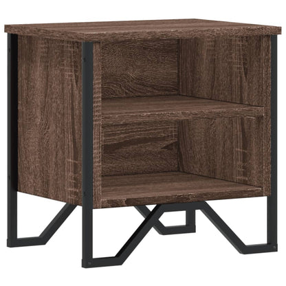 Mesita De Noche Madera De Ingeniería Marrón Roble 40x30x40 Cm_0