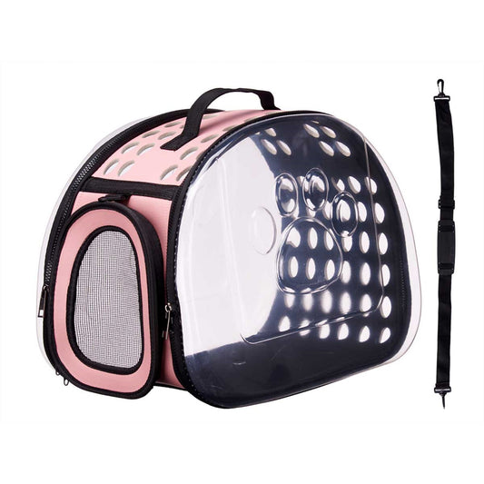 Well Home - Transportín Grande Plegable Para Mascotas 43x4x33cm Color Rosa_0