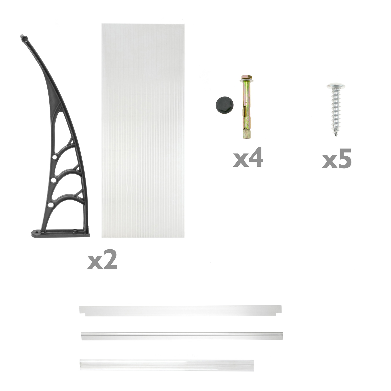 Tejadillo De Protección 150x80cm Marquesina Para Puertas Y Ventanas Negro_4