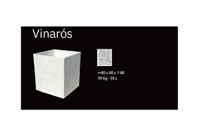 Jardinera De Granito Vinaros. 40 cm de ancho y 48 cm de alto. Peso: 39 kilos. Capacidad: 55 litros_1