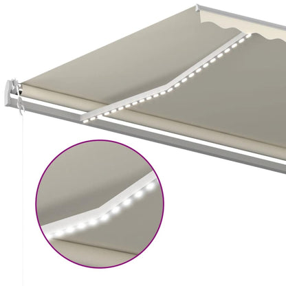 Toldo Automático Con Led Sensor De Viento Crema 600x300 Cm_3