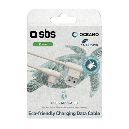 Eco-friendlyCable Micro USB ecológico fabricado en un 35% con materiales biodegradables SBS Blanco