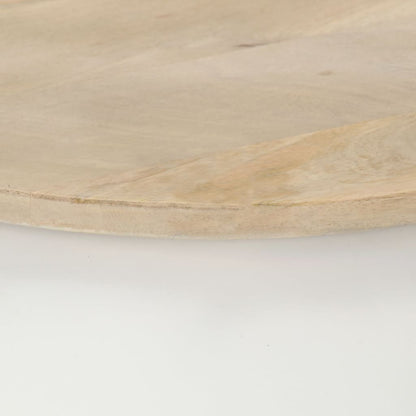 Mesa De Centro De Madera Maciza De Mango Blanca 51x51x27 Cm_2