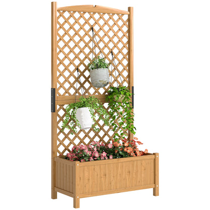 Outsunny Arriate De Jardín Con Enrejado Para Trepadora Cultivos 90x45x180 Cm_0