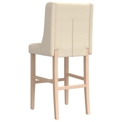 Taburetes Altos 2 Uds Madera Maciza De Caucho Y Tela_5