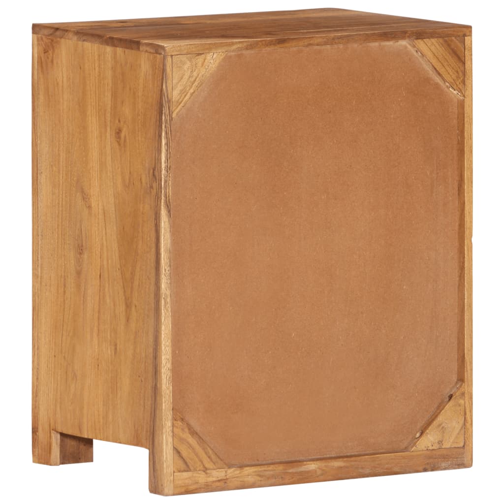 Mesita De Noche De Madera Maciza De Acacia 40x30x50 Cm_1