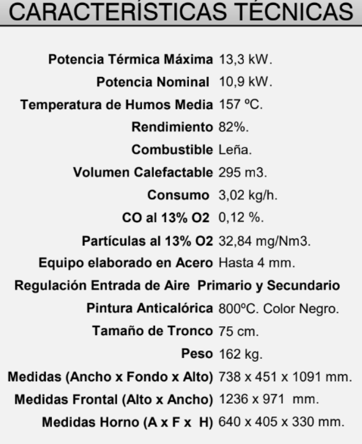 BRICOSOL Horno Leña Insertable FM - Interior Fundición - Modelo HLI-200 F_2