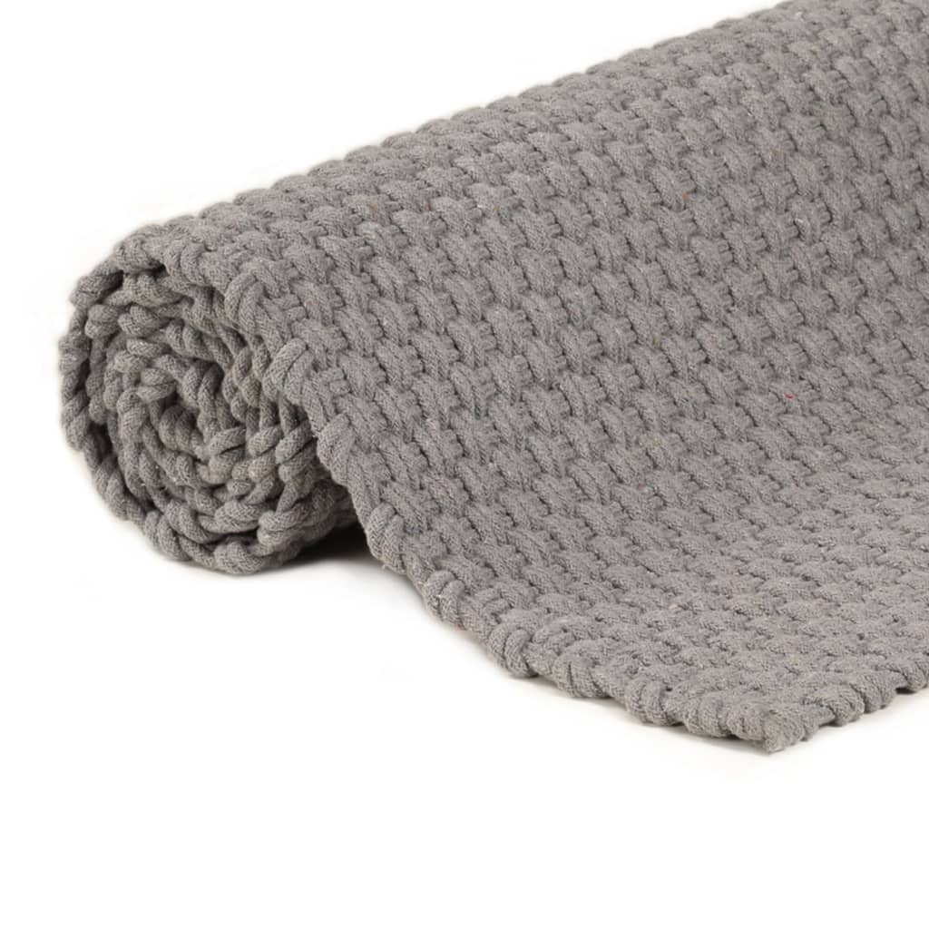 Alfombra Rectangular Algodón Gris 180x250 Cm / Vetonek_2