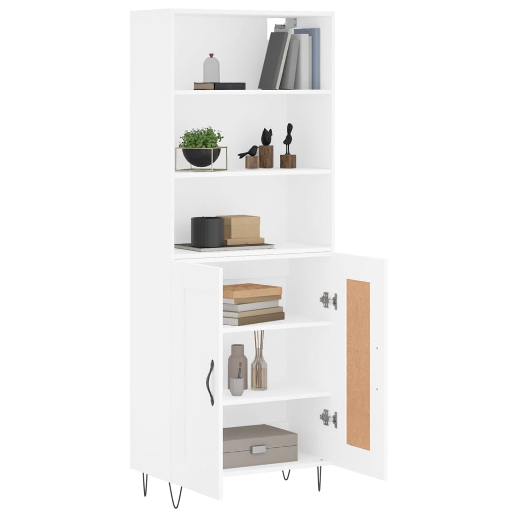 Aparador Alto Madera Contrachapada Blanco 69,5x34x180 Cm_2