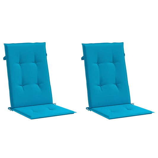 Vidaxl Cojín Silla De Jardín Respaldo Alto 2 Uds Tela Azul 120x50x3 Cm_0