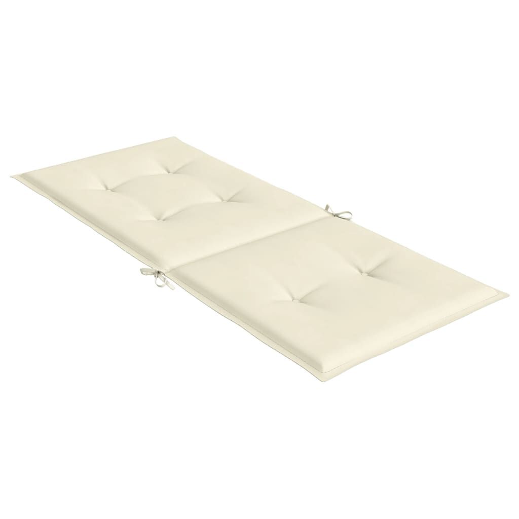 Vidaxl Cojín Silla De Jardín Respaldo Alto 2 Uds Tela Crema 120x50x3cm_4