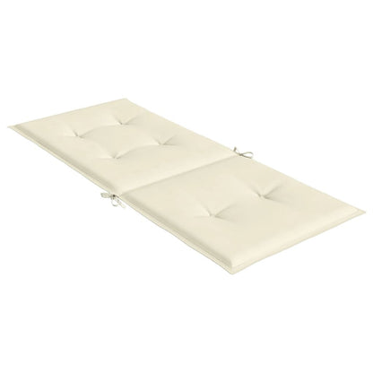 Vidaxl Cojín Silla De Jardín Respaldo Alto 2 Uds Tela Crema 120x50x3cm_4