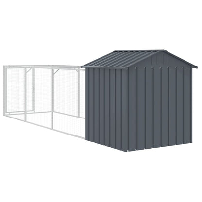Caseta Perros Con Tejado Acero Galvanizado Gris 117x405x123 Cm_4