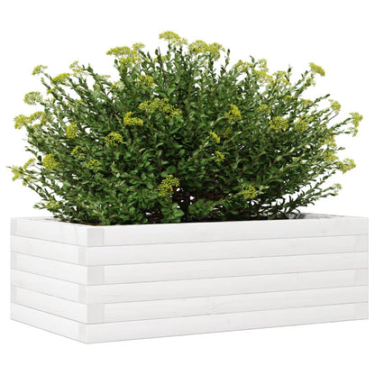 Jardinera De Madera Maciza De Pino Blanca 70x40x23 Cm_3