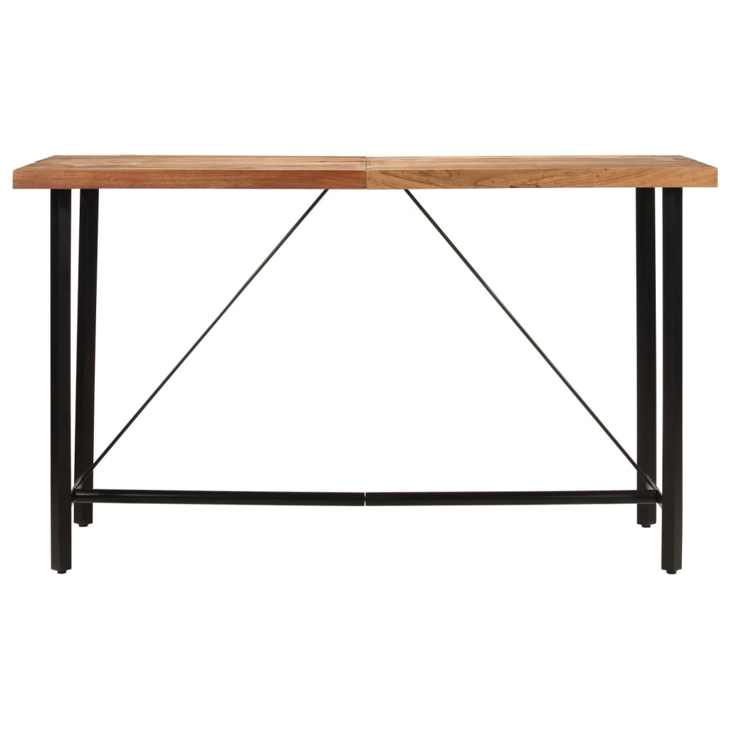 Mesa Alta De Hierro Y Madera Maciza De Acacia 180x70x107 Cm_0