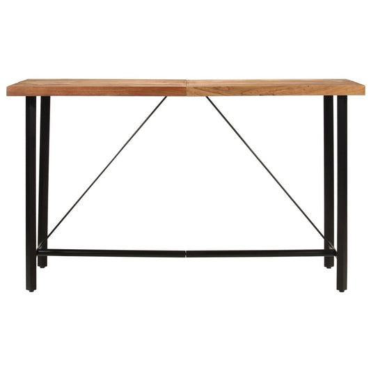 Mesa Alta De Hierro Y Madera Maciza De Acacia 180x70x107 Cm_0