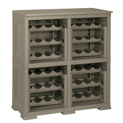 4 Estantería De Almacenamiento Modular Con Rejilla Para 48 Botellas Wengué_0